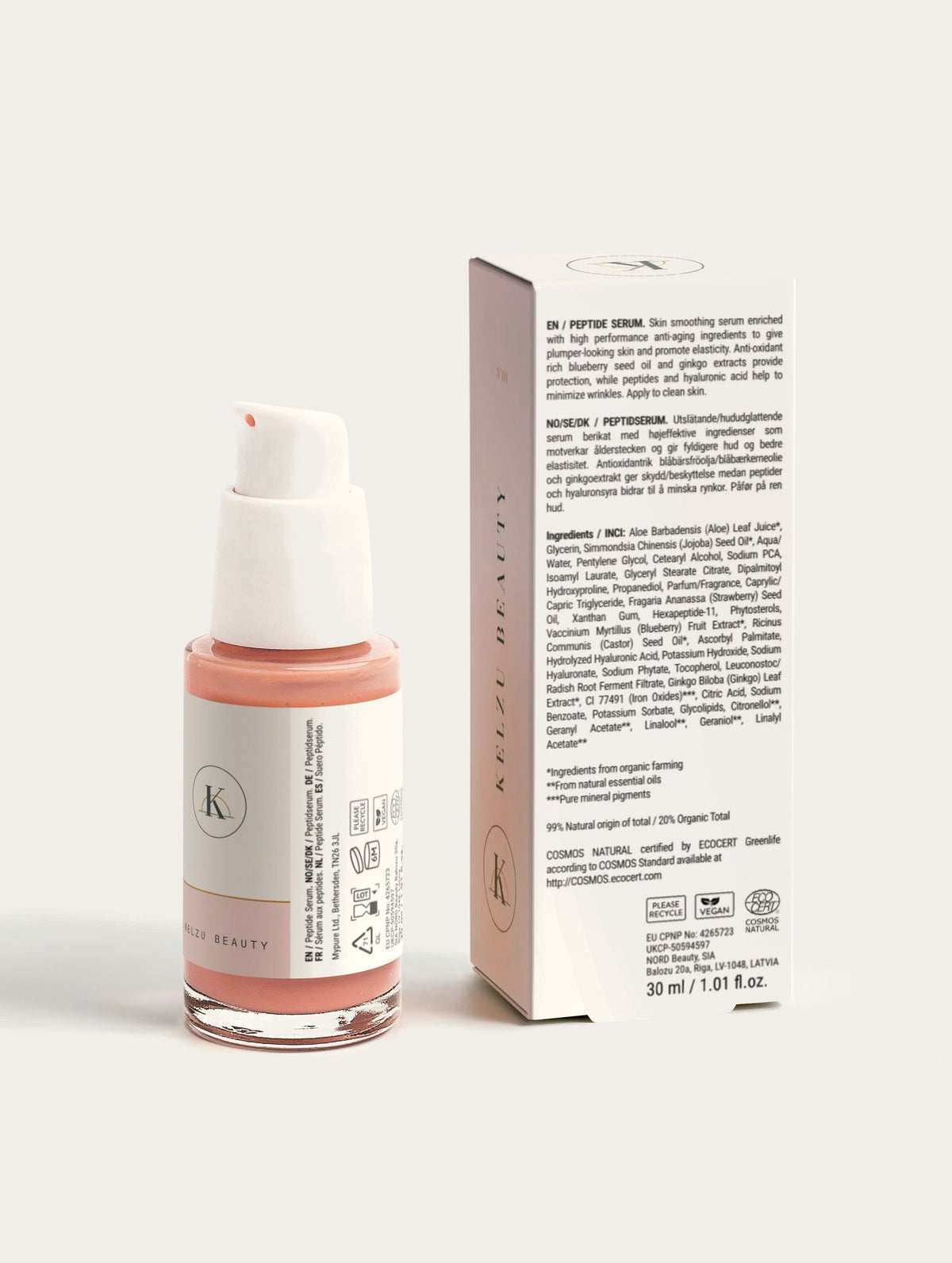 N°04 LIFT – Peptid Serum 30 ml – Rückseite mit INCI